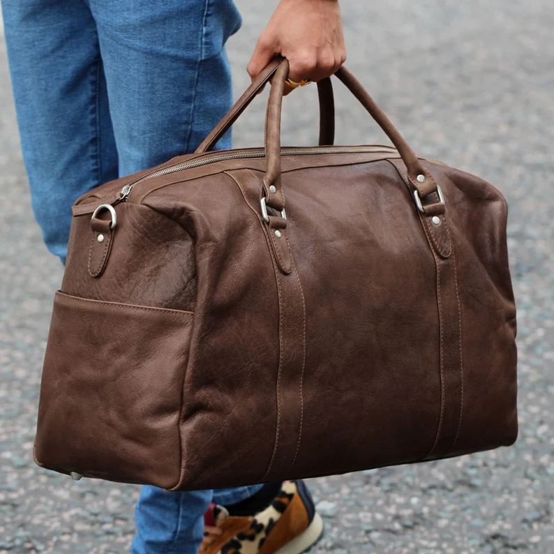 Handmade Leather Duffel Bag